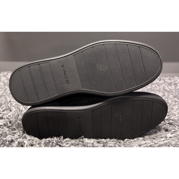Vince Shoes Sneakers Mens Size 11 Black Leather Casual Minimalist Office Luxe - Picture 7 of 11